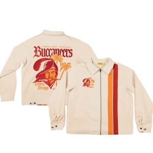 NWT Duvin Design Co. Tampa Bay Buccaneers Cream Unisex Full-Zip Work Jacket